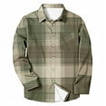 thumbnail image 6 of UVEASISHA Lightweight Plaid Shirt Men Long Sleeve Button Down Shirts Business Casual Regular Fit Work Shirt Fall Fashion Gingham Shirts Khaki L, 6 of 6