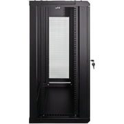 NavePoint 18U Server Rack Enclosure - 17.7” Deep, 18U Wall Mount Network Cabinet with Locking Perforated Door, 19” IT Equipment Compatible, 18U Network Rack, Removable Side Panels, Black