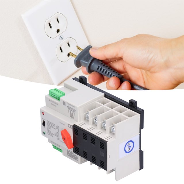 Eujgoov 4P Automatic Transfer Switch Dual Power Switch ATS PC Isolation Type Power Transfer Switch
