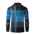 thumbnail image 4 of Waffleknit Golf Shirts for Men Long Sleeve Button Collared T-Shirts Mens Casual Color-Block Pullover Breathable Lapel Office Work Tees Tops, 4 of 7
