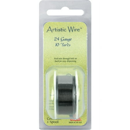 Artistic Wire, Copper Craft Wire 24 Gauge Thick, 10 Yard Spool, Permanent Black Color