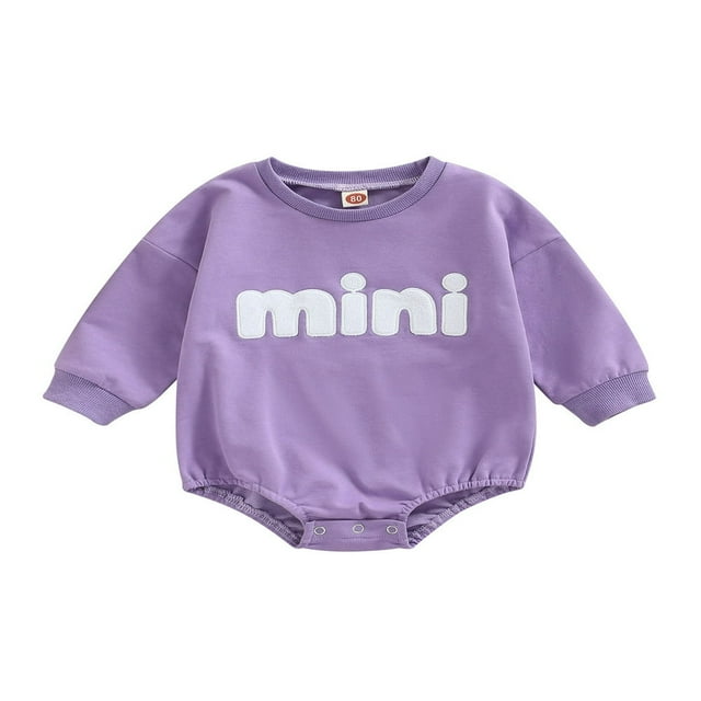 Combinaison à Manches Longues pour Bébés Filles, Barboteuse pour Nourrissons Garçons, Imprimé de Lettres « French Fries », Combinaison Chandail en Molleton Gris 6-12 Mois