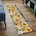 thumbnail image 4 of Sunflower Runner Rugs 2x6 ft Farmhouse Barn Door White Yellow Flower Leaf Butterfly Washable Hallway Rugs Non-Slip Floor Mats Absorbent Carpet Bedside Runners for Bedroom Kitchen Bathroom Laundry, 4 of 9