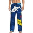 thumbnail image 2 of Goofa Cartoon Shark Printed Soft Pajama Pants for Men, Wide Leg Comfy Casual Lounge Yoga Pants-Small, 2 of 9