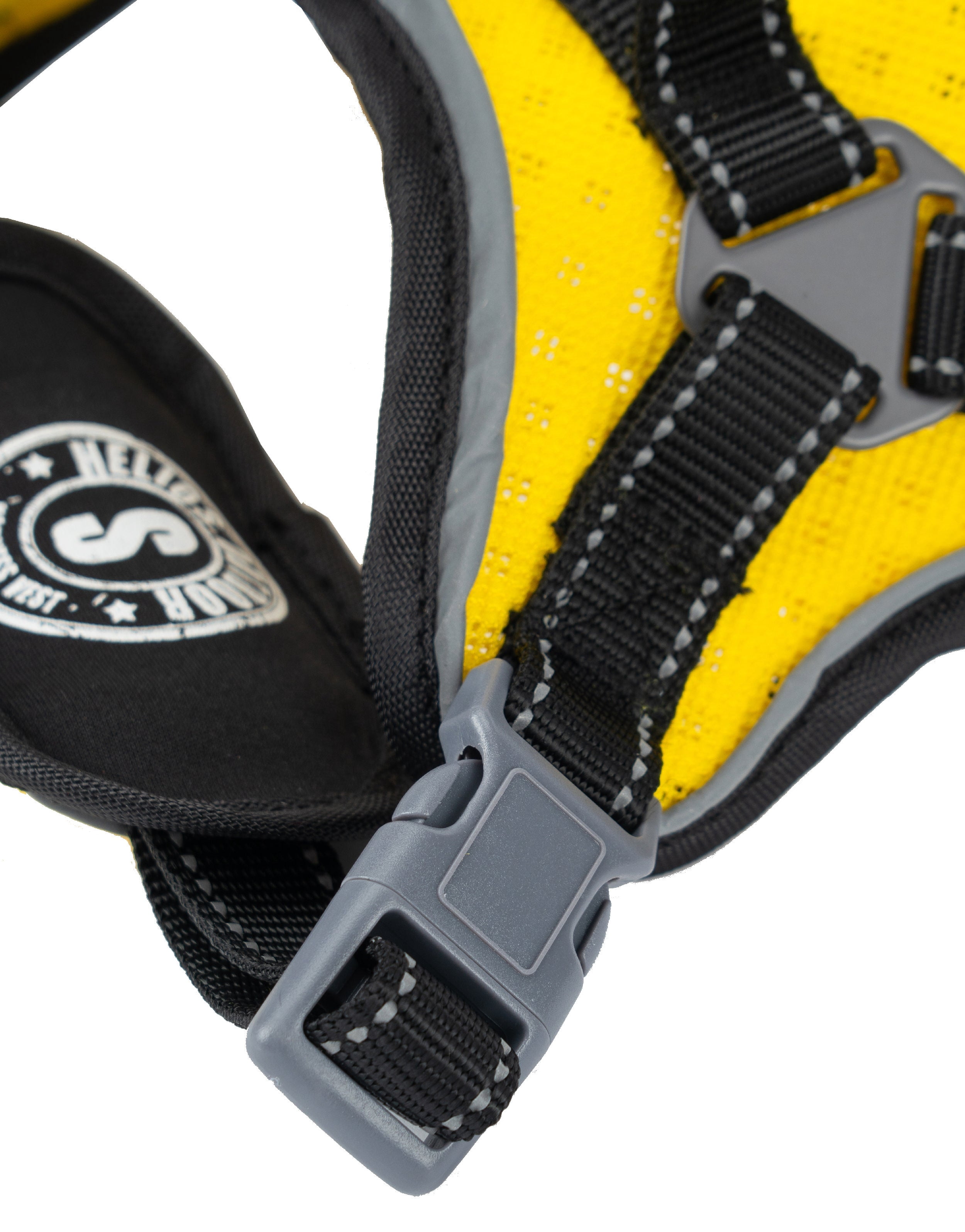 Dog Helios Stainless Steel, Nylon, Polyester, Fleece & Mesh Scorpion Walking Dog & Cat Harness, Yellow, M (20.5" to 23.6" Chest Size)