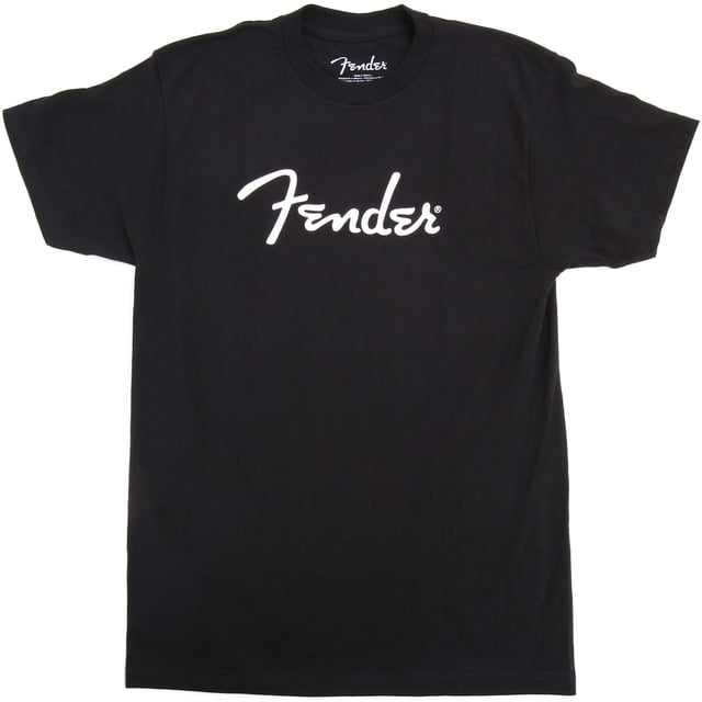 Camiseta Fender Spaghetti Logo Negra 100% algodón Talla L