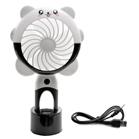 

Mini Portable Handheld Desk Fan Cooler Cooling USB Rechargeable LED Light Fans