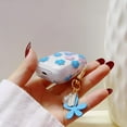 thumbnail image 6 of for AirPods Pro 1st Gen Case with Keychain,Cute Clear Blue Pink Flower Floral Protective Earphone Cover Case,Soft Transparent TPU for AirPods Pro Case Women Girl, 6 of 13