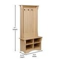 thumbnail image 5 of Emma + Oliver 31.5" Wide Hallway Tree with Bench, Coat Hooks, and Lower Storage Compartments with Adjustable Shelves in Weathered Wood, 5 of 12