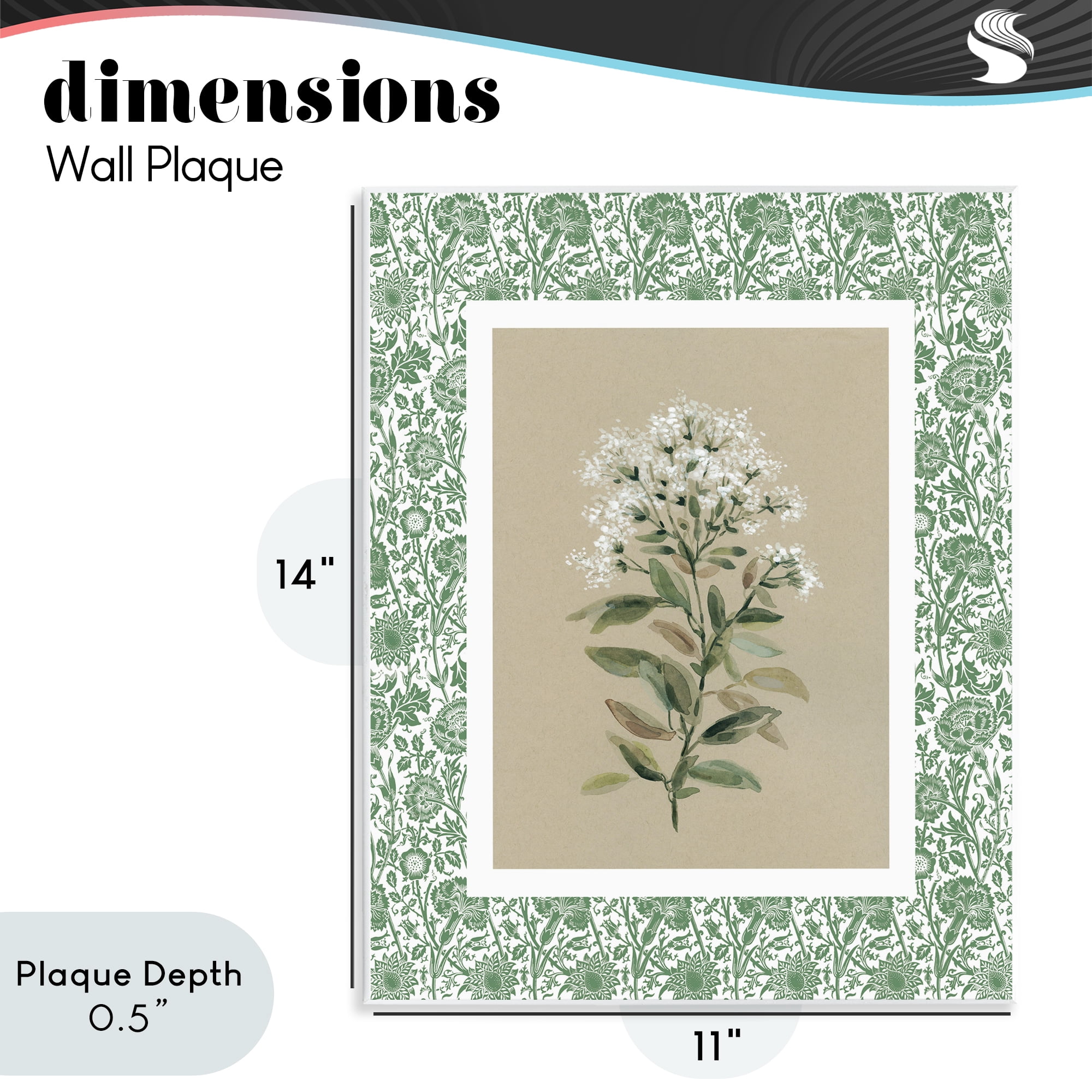 Stupell Industries Plant on Green Botanicals Wall Plaque Art, design by Carol Robinson