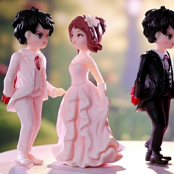 Raindrops  Character Model Figurine Bachelorette Bride and Groom Cake Toppers Figures Bridegroom Lovers