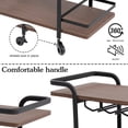 thumbnail image 6 of 3-Tier Bar Cart, Mobile Storage Cart, Wine Trolley with Wine Rack and Glass Holder, Kitchen Island Cart for Commercial or Home, Brown, 6 of 6