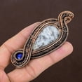 thumbnail image 3 of Natural Dendrite Opal,Lapis Stone Handmade Copper Wire Wrap Pendant 3.54", 3 of 4