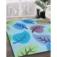 thumbnail image 2 of Ahgly Company Indoor Rectangle Patterned Silk Blue Area Rugs, 2' x 5', 2 of 6
