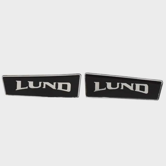 Lund Boat Raised Emblem Decal 2208341 | Sticker Silver Black (Set of 2)