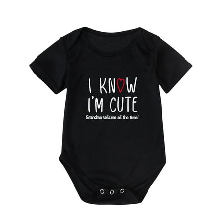 

QIPOPIQ Toddler Girls Jumpsuits & Rompers Clearance Toddler Kids Baby Boys Girls Fashion Cute Solid Color Letter Print Short Sleeve One-piece Romper Jumpsuit