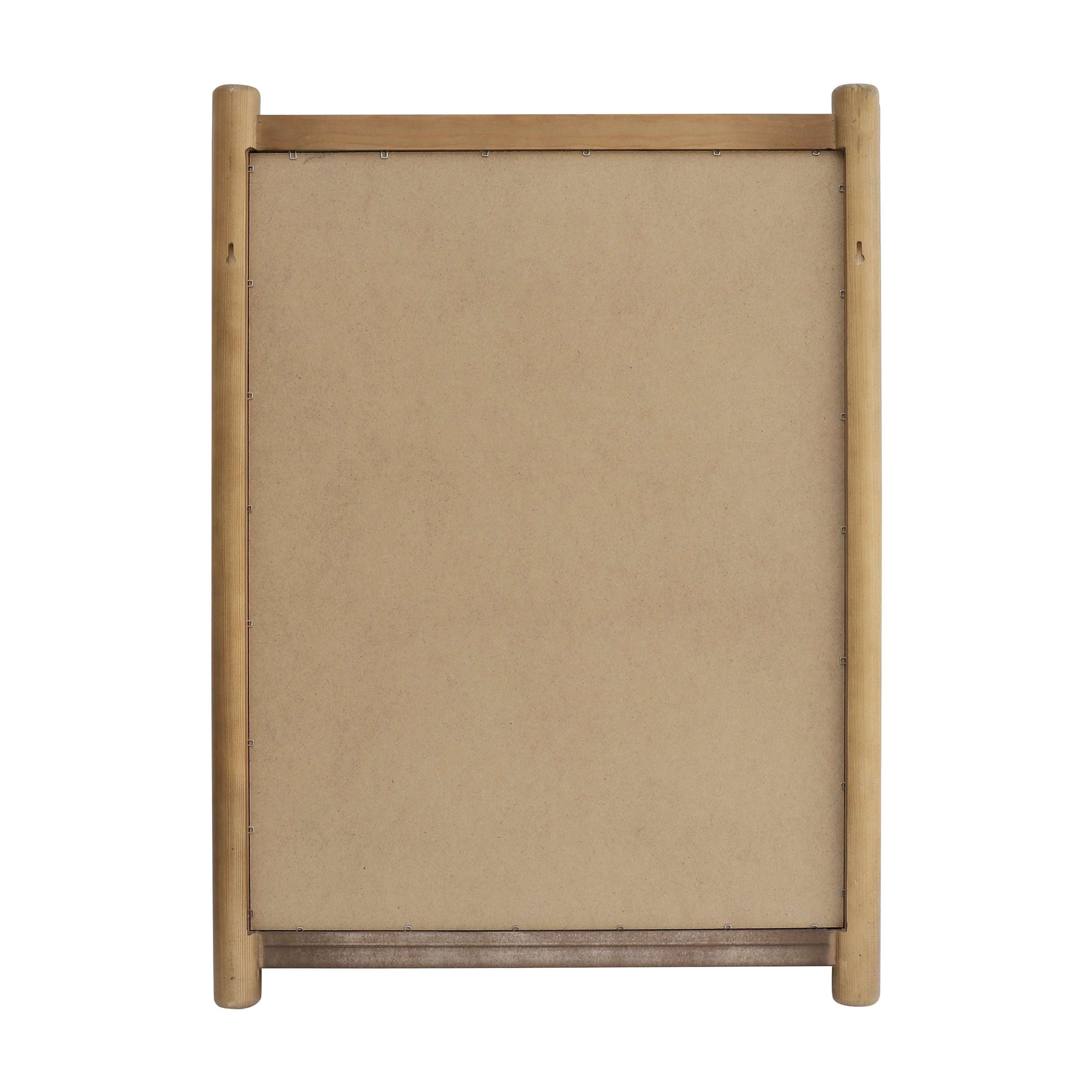 Better Homes & Gardens Craftsman Solid Wood Wall Mirror with Shelf, 21.5 x 30 in, Natural Finish