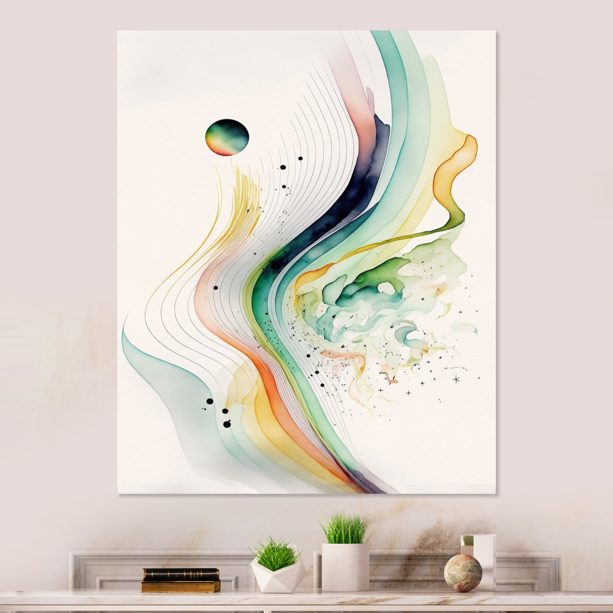 Designart Vibrant Watercolor Movement II Canvas Wall Art