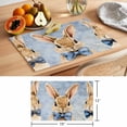 thumbnail image 6 of Happy Easter Placemats Set of 1, Watercolor Yellow Rabbits Spring Floral Leaf Gradient Blue Non-Slip Place Mats Washable Table Mats for Kitchen Dining Table Decorations Indoor/Outdoor, 6 of 9