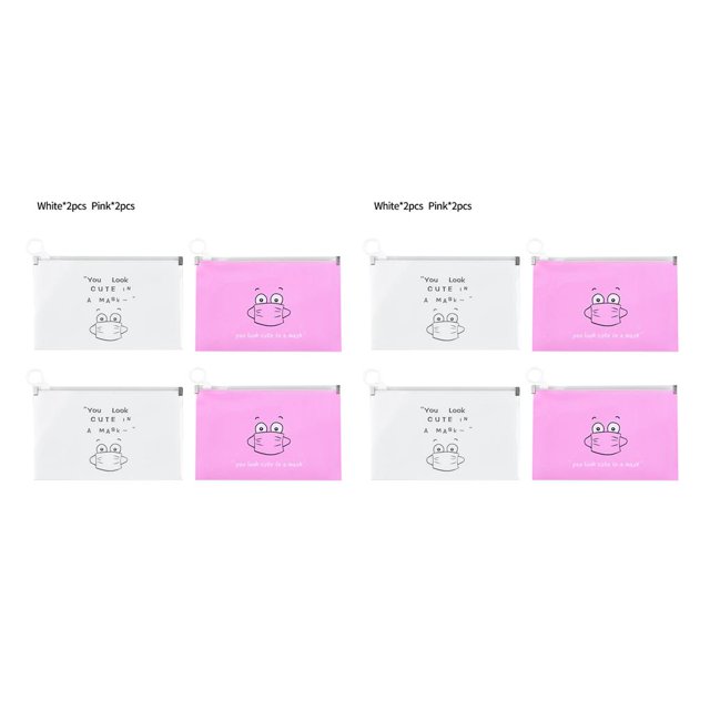 Redempat 4pcs/10pcs Masks Storage Box PP Portable Holder Organizer Face Masks Container Reusable Ouutdoor Dustproof Case 2*white+2*pink 2Set