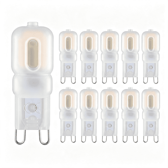 HIBIBUD G9 Led Bulb 2W Equivalent to 20、25W Halogen Lamp 10-Pack T4 G9 Warm White 3000K 120V G9 Base,Crystal Chandelier,360°Omni-Directional Lighting,Home Lighting Non-Dimming