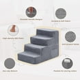 thumbnail image 3 of Dog Stairs for Bed 18''H, 4-Step Pet Stairs for Small Dogs & Cats, Sturdy Pet Steps with Non-Slip Bottom, Functional Portable Dog Ramp for Couch/Chair/Sofa/Car, with Storage Pocket, Grey, 3 of 7