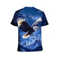 thumbnail image 2 of LAOLIUSN Funny USA Bald Eagle T-Shirt American Flag Style Graphic Tee Shirt，S-4XL, 2 of 7
