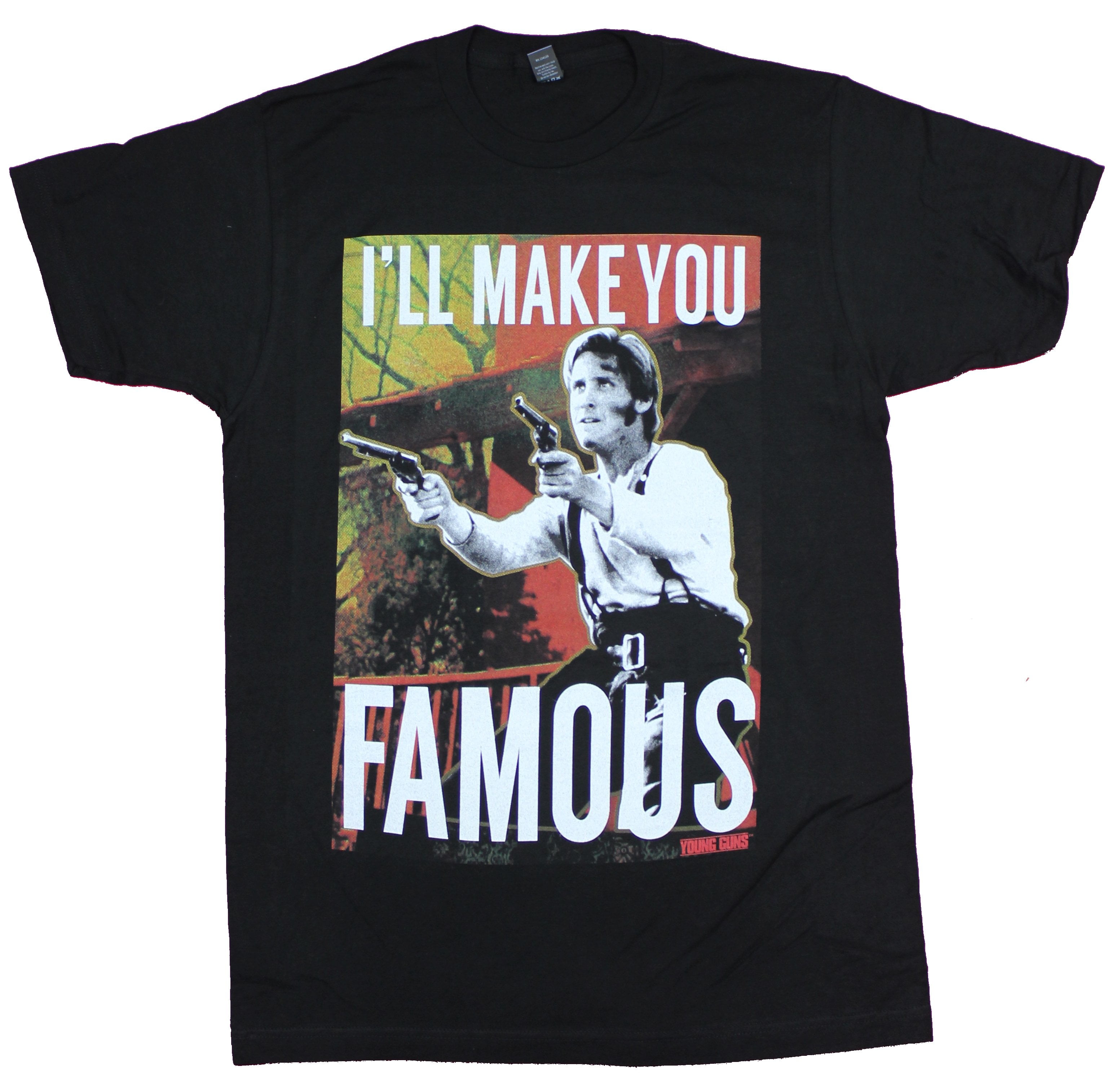 Young Guns Mens TShirt I'll Make You Famous Double Guns (Medium