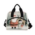 thumbnail image 2 of Lunch Bag Portable Crossbody Meal Bag Cooler Bag Insulated Lunch Bag Food Bag Handheld & Crossbody Design Beautiful Red Santa Claus, 2 of 6