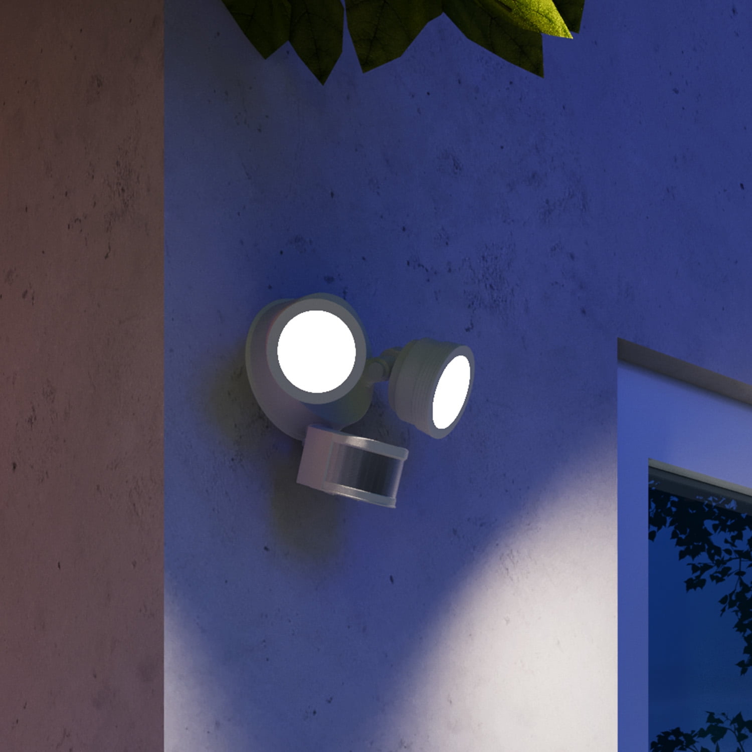 25W LED Flood Security Light with Motion Sensor, Dusk to Dawn, 30°-80° Beam Angle Adjustable, 5000K Daylight, ETL Listed, White