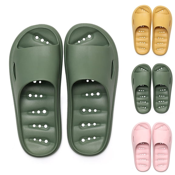 ibiyuan House Slippers With Arch Support Unisex Wide Width Shower Slippers Casual Soft Sole Indoor Outdoor Slides For Men Women Teens Girls
