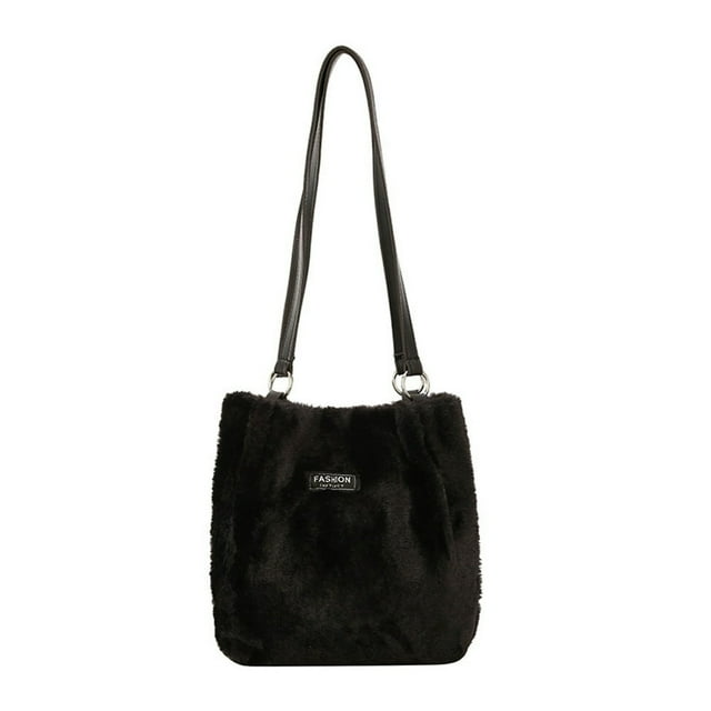Fashion Animal Pattern Shoulder Satchel Totes Simple Women Shoulder Underarm Bag Plush Daily Street