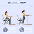 thumbnail image 3 of Grey Mesh Office Chair - Small Computer Desk Chair with Adjustable Height, Swivel & Castors - Ergonomic Seating for Home & Office Use - 21.7" x 18.9" x 37.2", 3 of 7