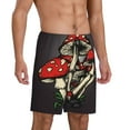 thumbnail image 2 of Kdxio Red Mushrooms Print Mens Sleep Shorts Bottoms Soft Comfy Pajama Wear Pants with Drawstring Pockets, 2 of 7