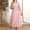 Pink, variant on Women Plus Size 2 Piece formal Dress Outfit Set, 3/4 Sleeve Lace Shrug Cardigan Solid V Neck Midi Flowy Dress Wedding Guest Evening Party Matching Outfit Pink 1XL