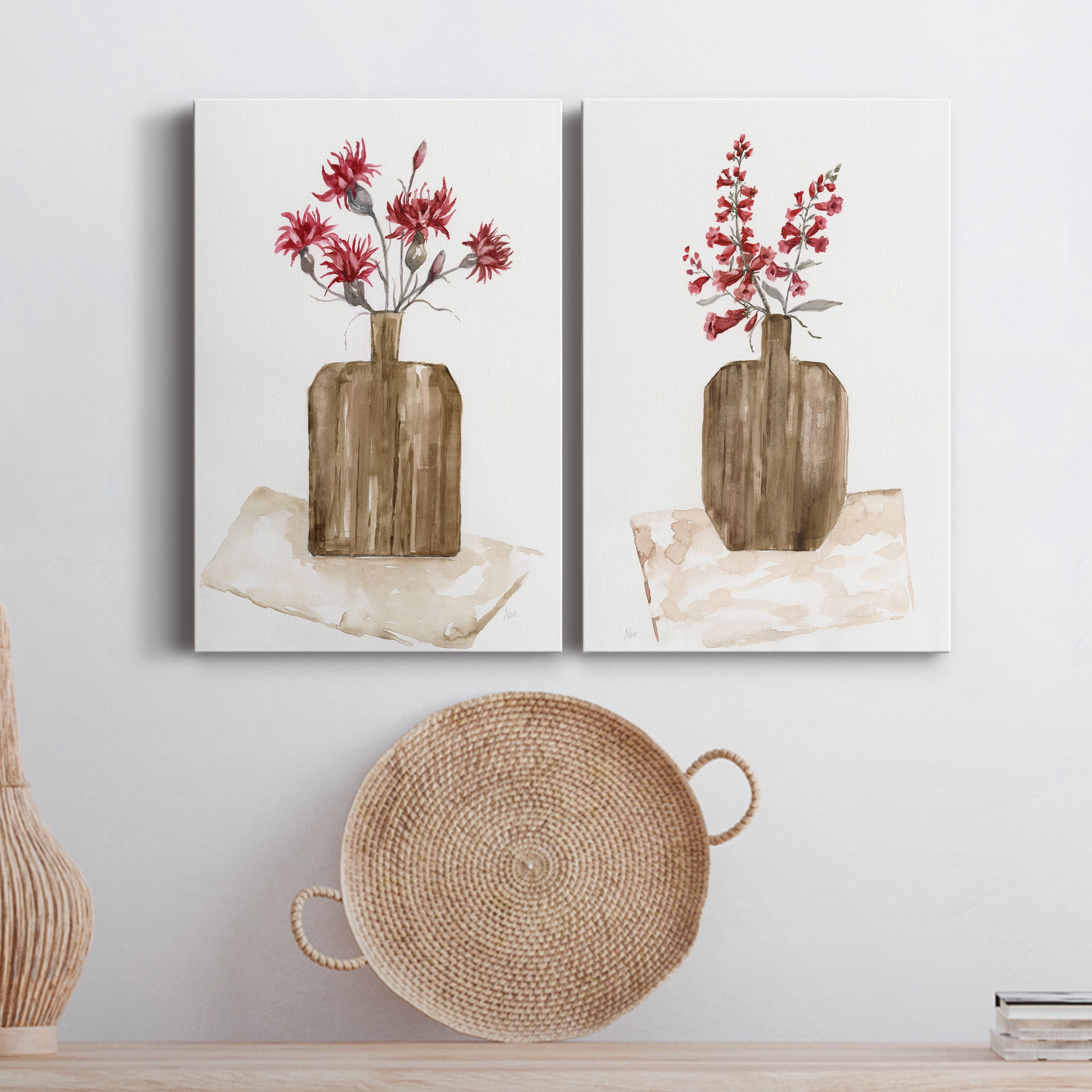 Simply Country I Premium Gallery Wrapped Canvas - Ready to Hang - Set of 2 - 12 x 18 Each