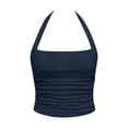 thumbnail image 4 of MYAOYINo Boundaries Womens Halter Neck Tank Top Eyelet Knit Fitted Sleeveless Summer Casual Top, 4 of 6