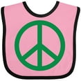 thumbnail image 3 of Inktastic Green Symbol Peace Sign Boys or Girls Baby Bib, 3 of 4