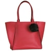 Elizabeth Arden Red Tote Bag - Includes Acrylic Faux- Fur Pom Pom Keychain