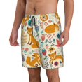 thumbnail image 2 of Kdxio Whimsical Fox Floral Garden Pattern Mens Casual Shorts - Drawstring Summer Beach Sports Shorts for Men, 2 of 5