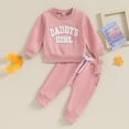 thumbnail image 2 of Little Girls Outfits Girls' Clothing Sets Autumn Toddler Baby Girl Fall Outfits Letter Embroidery Long Sleeve Sweatshirt + Sweatpants Set Spring Clothes, 2 of 7