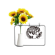 thumbnail image 1 of Animal de pez chino japonés Agua Tarjeta de bendición de jarrón de girasol artificial, 1 of 3