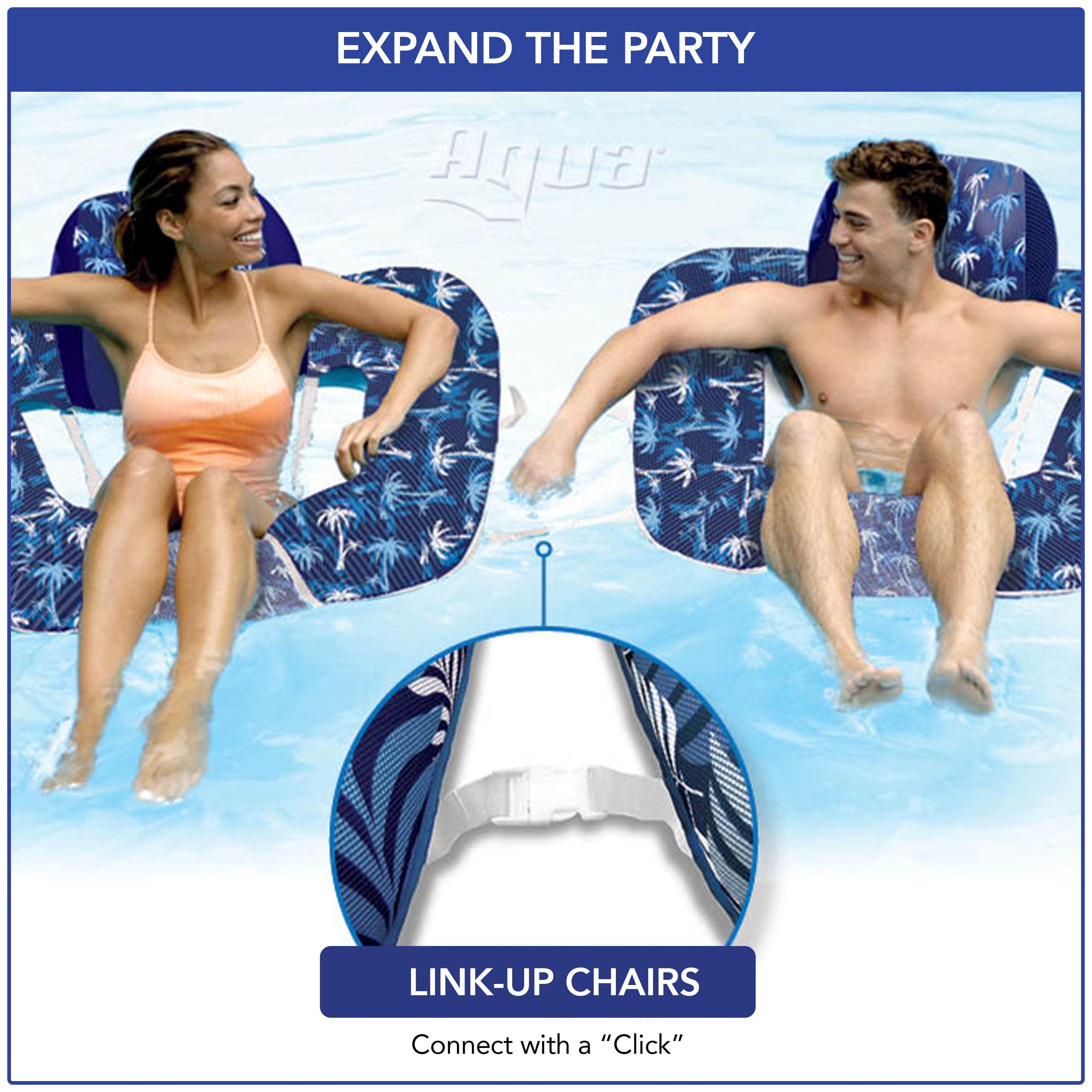 Aqua Supreme Zero Gravity Pool Float, Adjustuble and Cooling Chair, Palm Trees, Blue