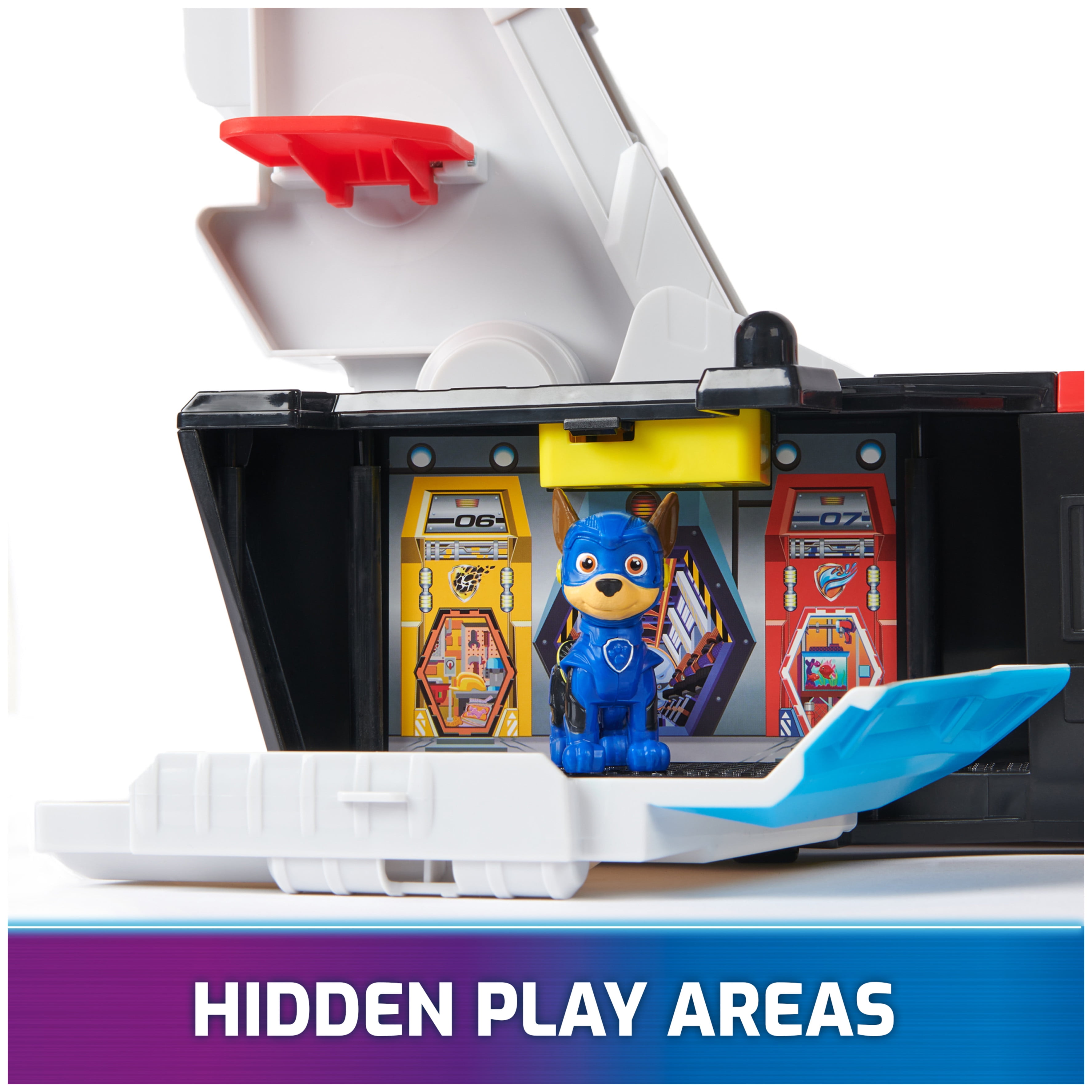 PAW Patrol: The Mighty Movie, Aircraft Carrier HQ, Chase Figure & Police Car, Ages 3+