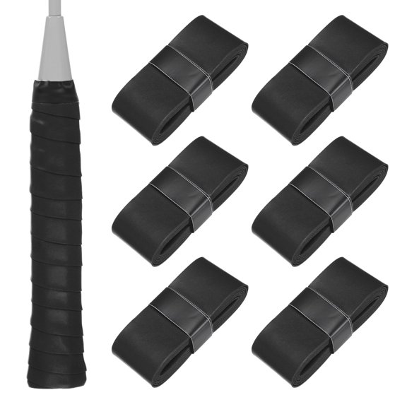 Uxcell 6-Pack Tennis Racket Grip Tape Anti-Slip Sweat Absorbent Tennis Overgrip Grip Tape for Pickleball/Racquetball/Badminton Black