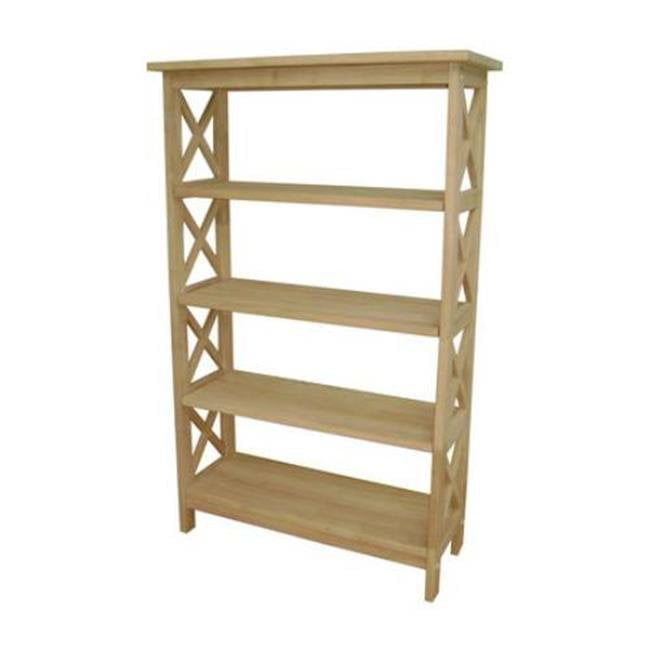 4 Tier International Concepts X-Sided Shelf Unit Unfinished 