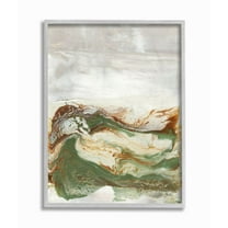 Stupell Industries Abstract Paint Fluid Green Brown Design Framed Wall Art by Lila Bramma
