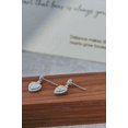thumbnail image 3 of Silver Shop Baguette & Round Cut Cubic Zirconia 14K White Gold Finish Heart Shape Earrings, 3 of 8