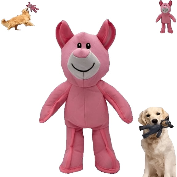 BESTSKY Indestructible Bear Dog Toy,Durable Tough Heavy Duty Stuffed Plush Dog Squeaky Toy Keep Them Busy