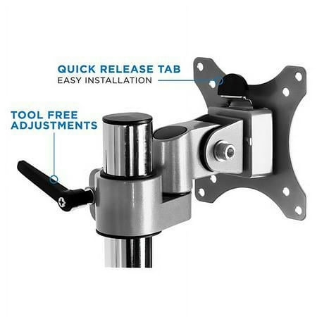 Mount-It! - Triple Monitor Desk Mount - Silver